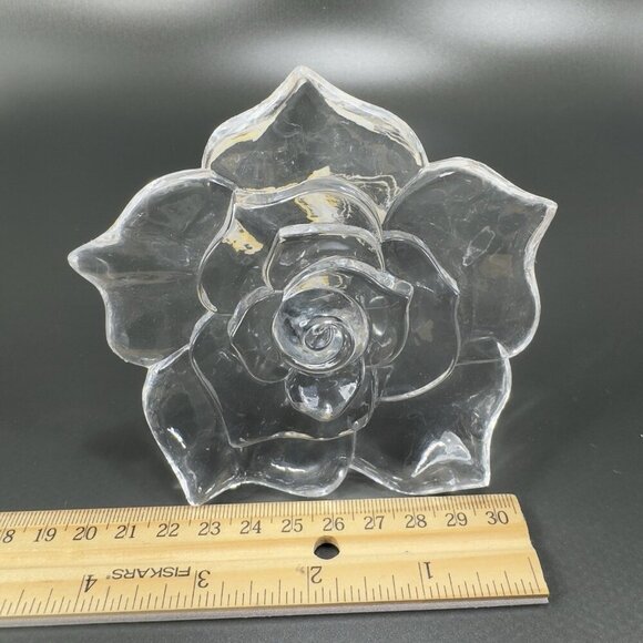 Vintage Large Clear Resin Rose Flower Drapery Curtain Scarf Holdbacks Stems Set3 - Picture 2 of 12